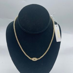 Elegant Gold Necklace with Eye Pendant
